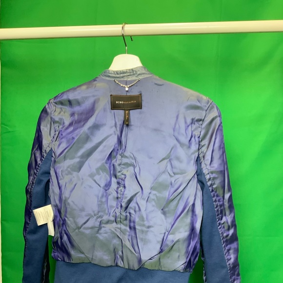 BCBG Maxazria Leather Jacket Blue Size XS - Picture 3 of 4